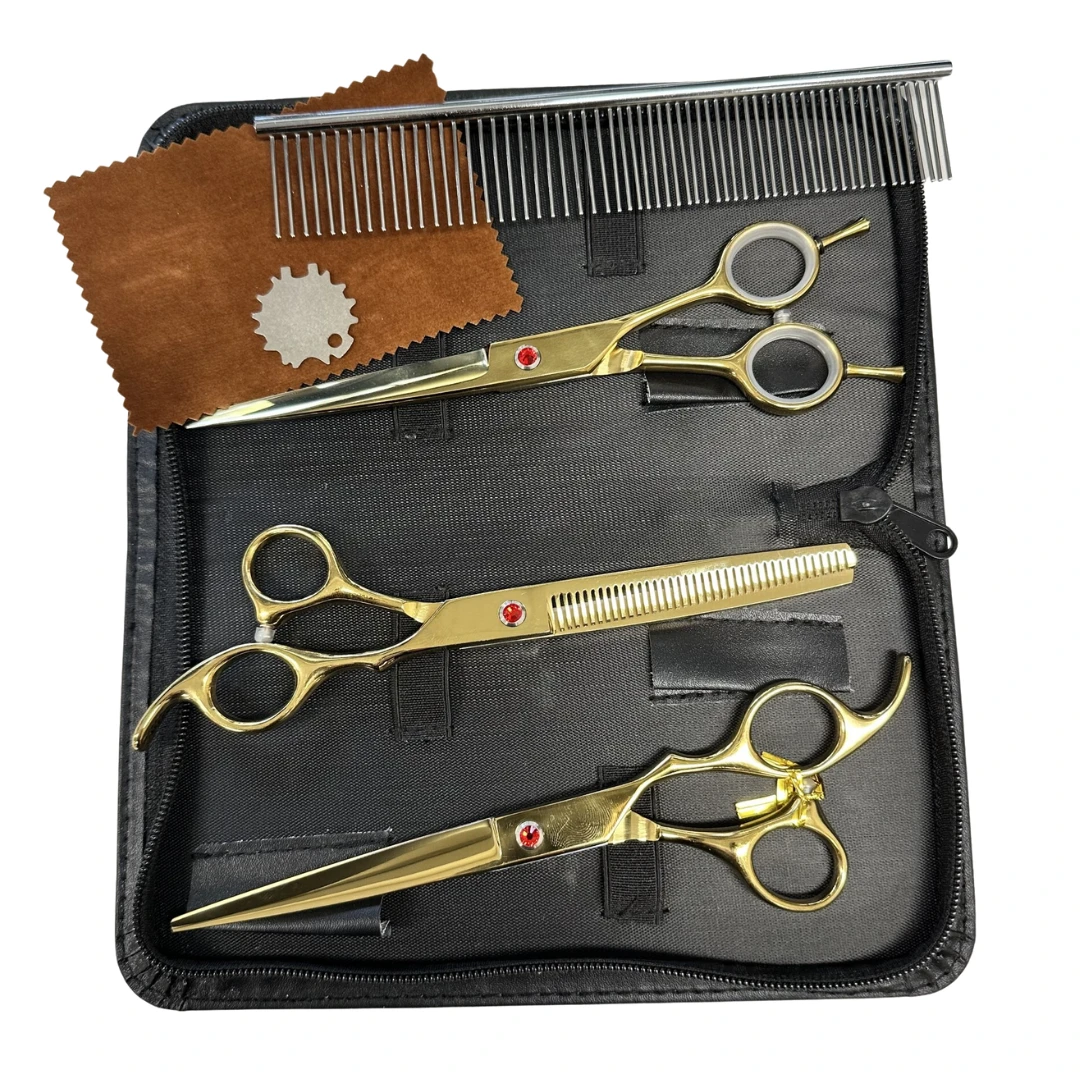 Barberco Scissor Kit Gold 3 Barberco Scissor Kit Gold