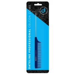 Dateline Professional Blue Celcon Tail Comb 8 510 - Stainless Steel Pin -Hairdressing Products 128005 2 53791