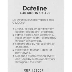 Dateline Professional Blue Celcon Basin Comb 8 3111 - With Handle -Hairdressing Products 128007 4 59175