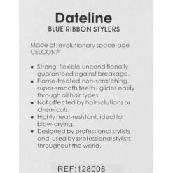 Dateline Professional Blue Celcon Basin Comb 8 3832 - Detangler With Handle -Hairdressing Products 128008 4 55308