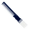Dateline Professional Blue Celcon Teasing Comb With 5 Tails 8 1/4 3839 - Stainless Steel -Hairdressing Products 128009 01054