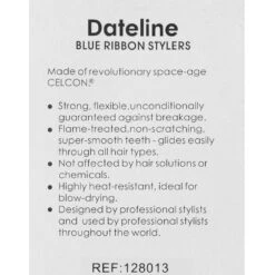 Dateline Professional Blue Celcon Tapered Barber Comb 406 -Hairdressing Products 128013 4 95140