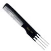 Krest Black Edition Teasing Comb With 4 Tails 8000 - Stainless Steel -Hairdressing Products 129118 1 94154