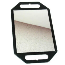 Dateline Black Rectangular Mirror With Handles On Both Ends