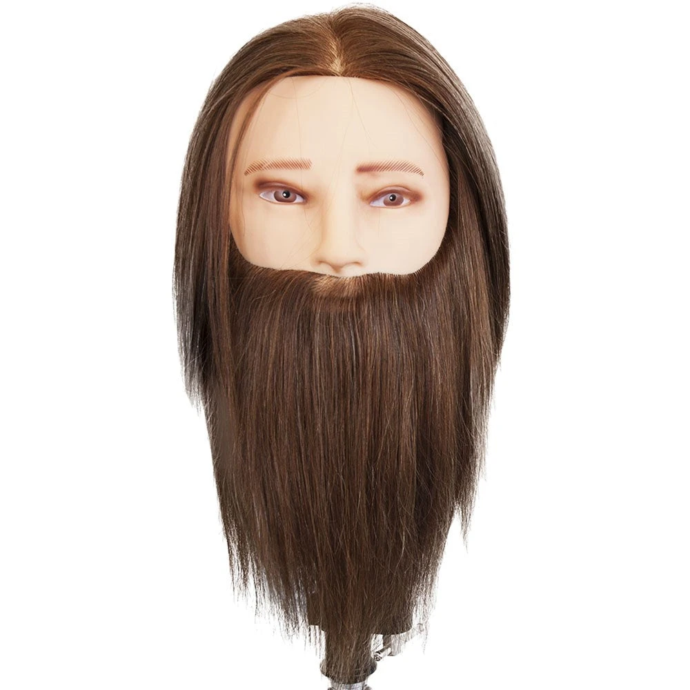 Dateline Professional Mannequin Medium Indian Hair With Beard Light Brown - James 3 Dateline Professional Mannequin Medium Indian Hair With Beard Light Brown - James