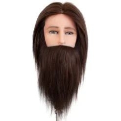 Dateline Professional Mannequin Medium Indian Hair With Beard Dark Brown - Derryn