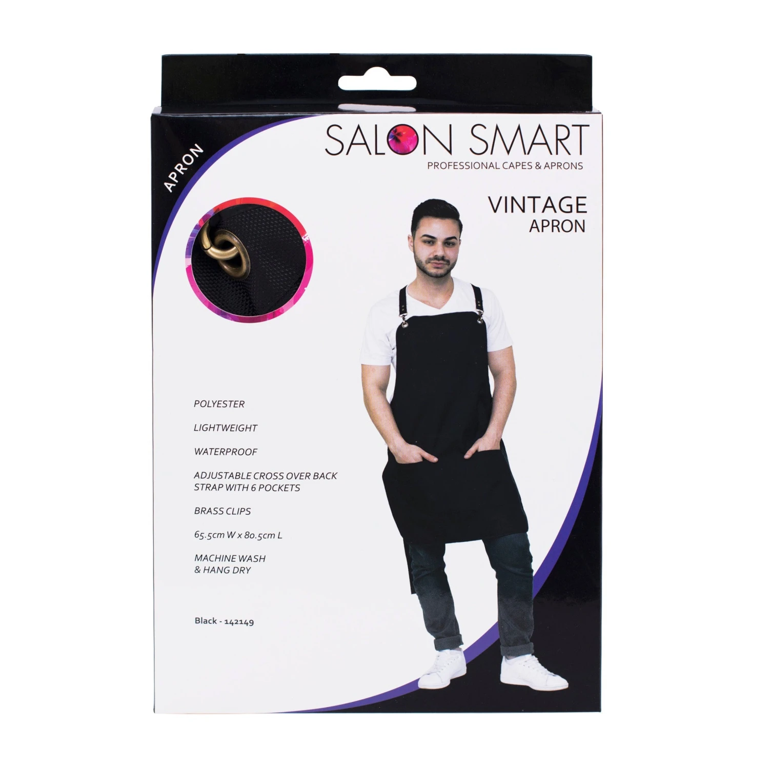 Salon Smart Vintage Apron - Black 4 Salon Smart Vintage Apron - Black - Image 2
