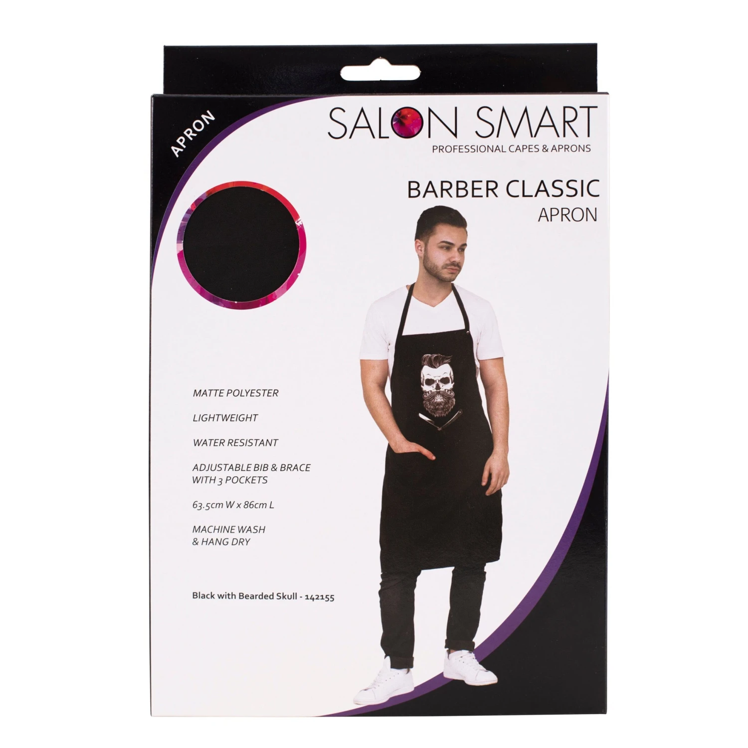 Salon Smart Barbers Classic Skull Apron - Black 4 Salon Smart Barbers Classic Skull Apron - Black - Image 2