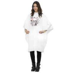 Salon Smart Fleur De Skull Cape - White