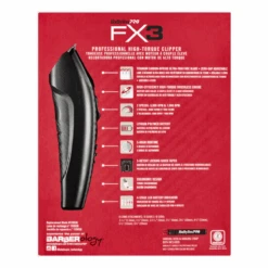 BaBylissPRO FX3 Professional High Torque Clipper - Black -Hairdressing Products 162 0178 4