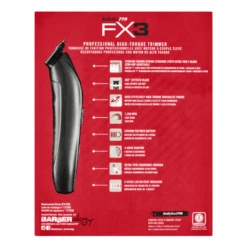BaBylissPRO FX3 Professional High Torque Trimmer - Black -Hairdressing Products 162 0179 4 32765