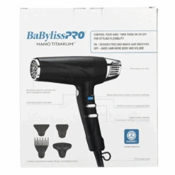 BaBylissPRO Nano Titanium Dual Ionic Hair Dryer -Hairdressing Products 162 0244 900848 3