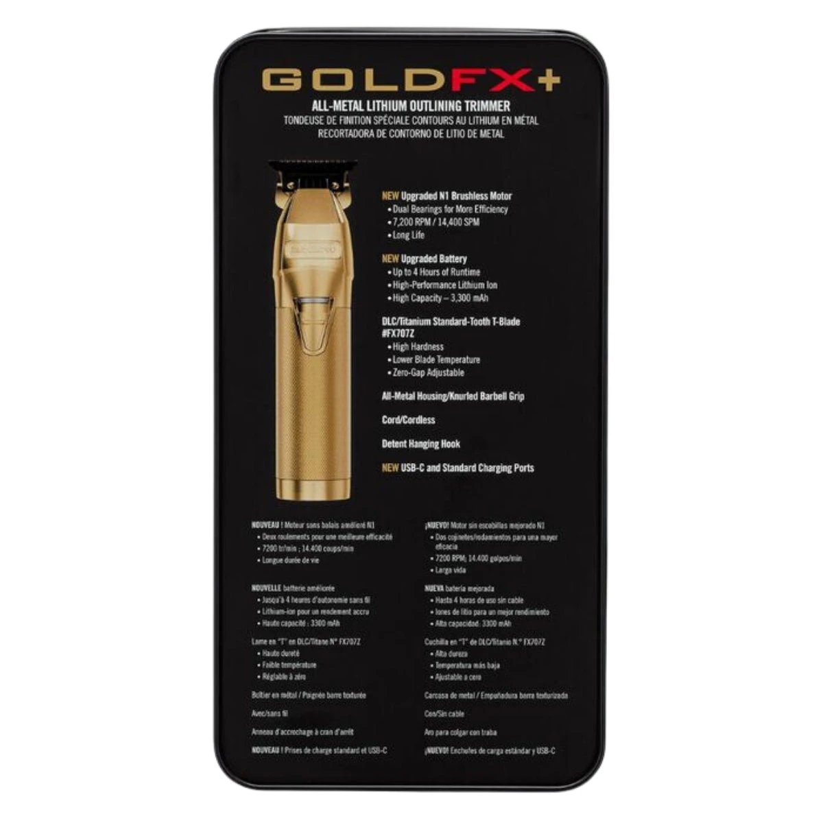 BaBylissPRO GoldFX+ All-Metal Lithium Outlining Trimmer 7 BaBylissPRO GoldFX+ All-Metal Lithium Outlining Trimmer - Image 5