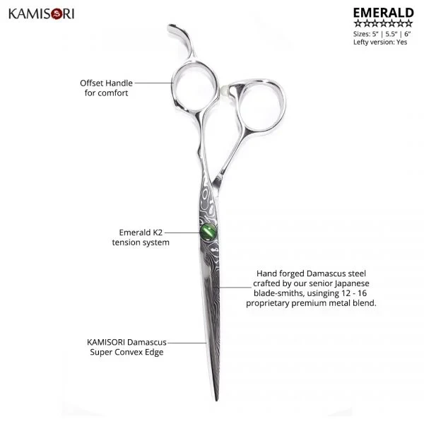 Kamisori Emerald Professional Haircutting Shears 4 Kamisori Emerald Professional Haircutting Shears - Image 2