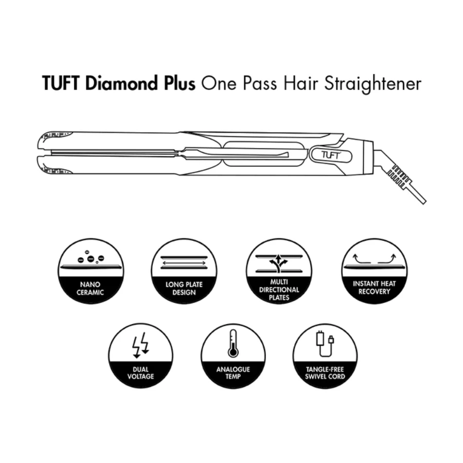 TUFT Diamond Plus 1 Inch Hair Straightener 200W 6608 Maroon 5 TUFT Diamond Plus 1 Inch Hair Straightener 200W 6608 Maroon - Image 3