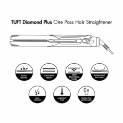 TUFT Diamond Plus 1 Inch Hair Straightener 200W 6608 Blue -Hairdressing Products 232 055 3 68353