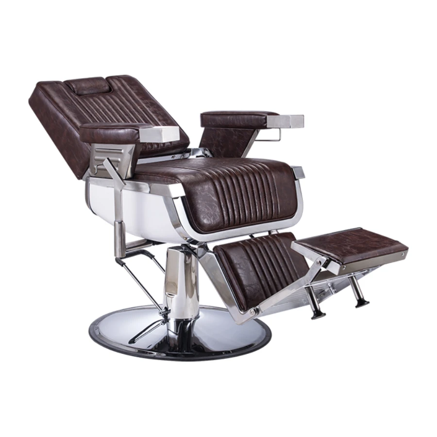 Karma Brisbane Barber Chair - Brown/ Chrome 4 Karma Brisbane Barber Chair - Brown/ Chrome - Image 2