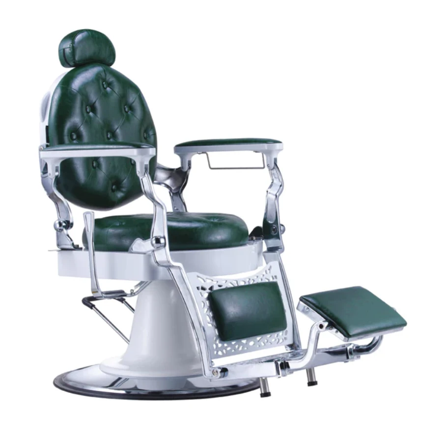 Karma Gold Coast Barber Chair - Green/ White/Chrome 3 Karma Gold Coast Barber Chair - Green/ White/Chrome
