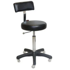 Stool -sprint All Black - Black Upholstery W/clicknclean Castors