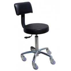 Stool Sprint Chrome - Black Upholstery
