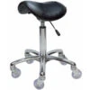 Saddle - No Back Chrome - Black Upholstery W Clicknclean Castors -Hairdressing Products 43520C 1 12 1 47292