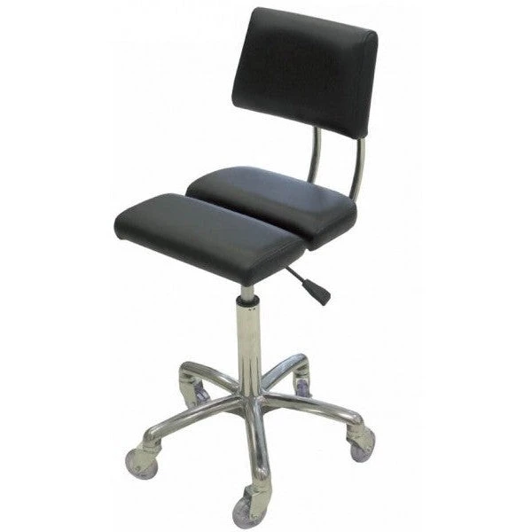 Stool - Dove Chrome - Black Upholstery 3 Stool - Dove Chrome - Black Upholstery
