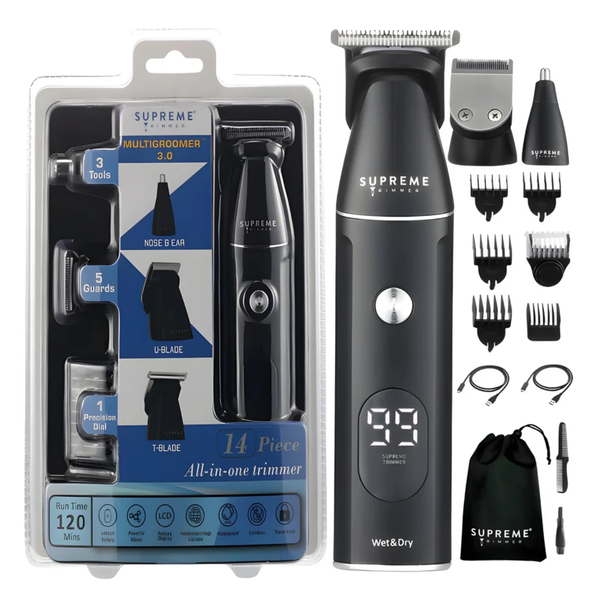 Supreme ST Multigroomer All-in-One Trimmer - 14 Piece Set 3 Supreme ST Multigroomer All-in-One Trimmer - 14 Piece Set