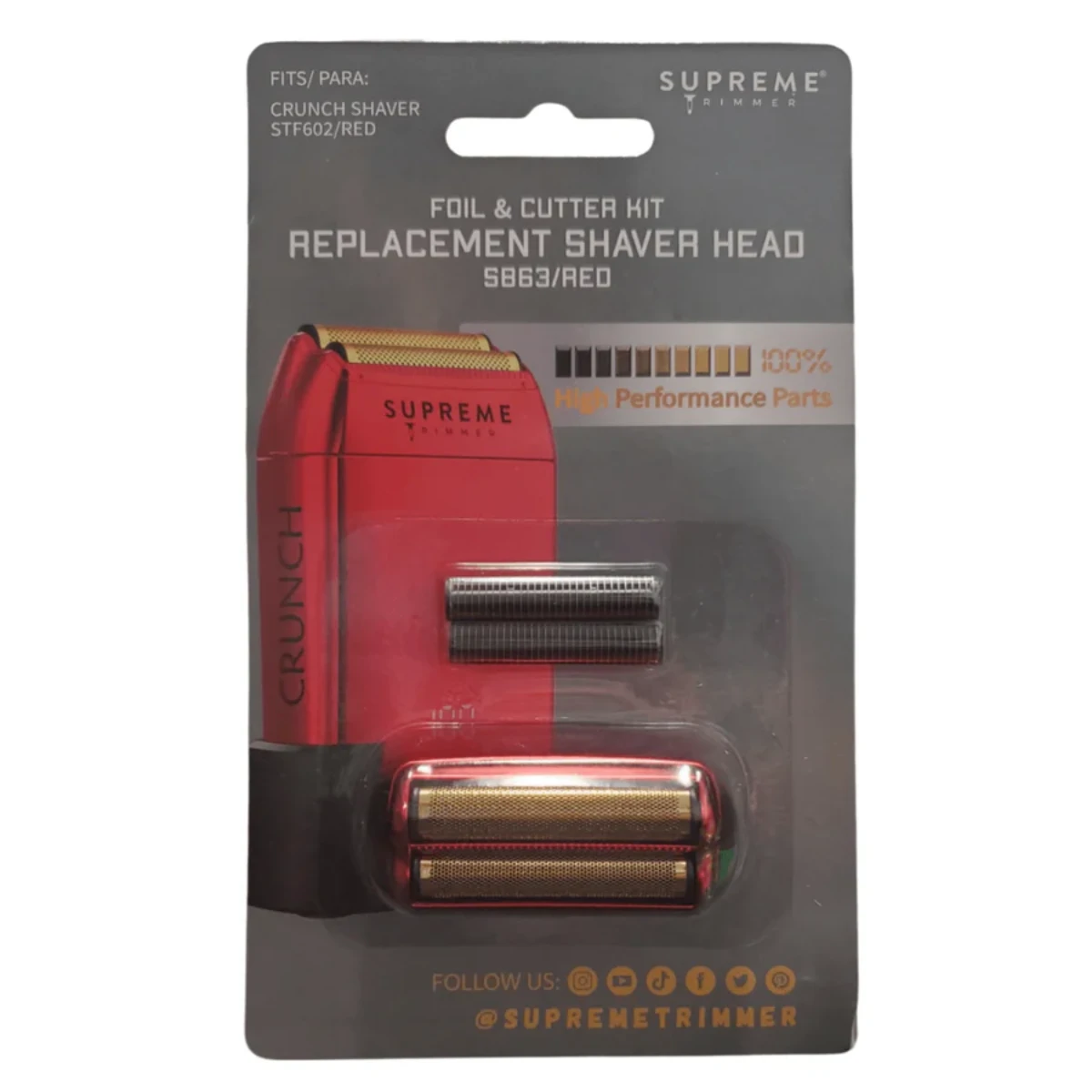 Supreme ST Crunch Shaver Replacement Foil & Cutter - Red 5 Supreme ST Crunch Shaver Replacement Foil & Cutter - Red - Image 4