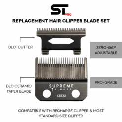 Supreme ST Taper Blade Replacement For Recharge Clipper 17 Supreme ST Taper Blade Replacement For Recharge Clipper -Hairdressing Products 490 249 CBT22 4