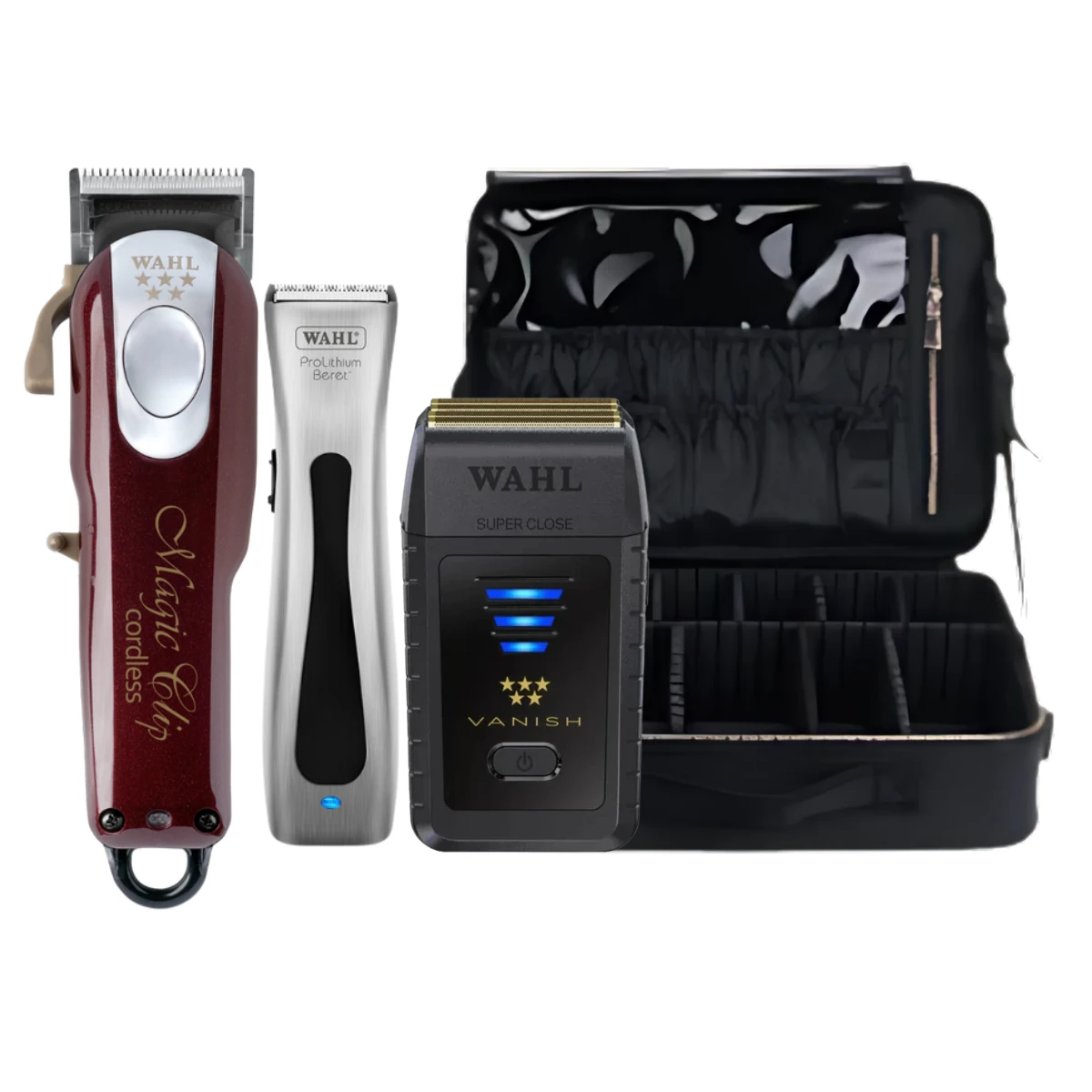 Wahl Magic Clip Clipper, Beret Trimmer, Vanish Shaver & Case 3 Wahl Magic Clip Clipper, Beret Trimmer, Vanish Shaver & Case
