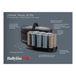 Babylisspro Ceramic Travel Setter Rollet Set -10 Pc -Hairdressing Products 900744 3 63296