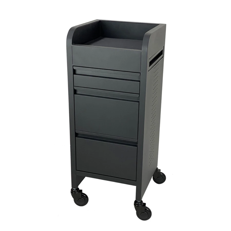 Fusion 4 Drawer Hairdressing Beauty Trolley - Black 3 Fusion 4 Drawer Hairdressing Beauty Trolley - Black