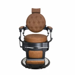 Harlem Barber Chair Tan Upholstery -Hairdressing Products Harlem Barber Chair TAN Front View 28160
