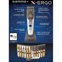 Gamma + X-Ergo Clipper, Trimmer, Shaver Trio -Hairdressing Products X Ergo 69476